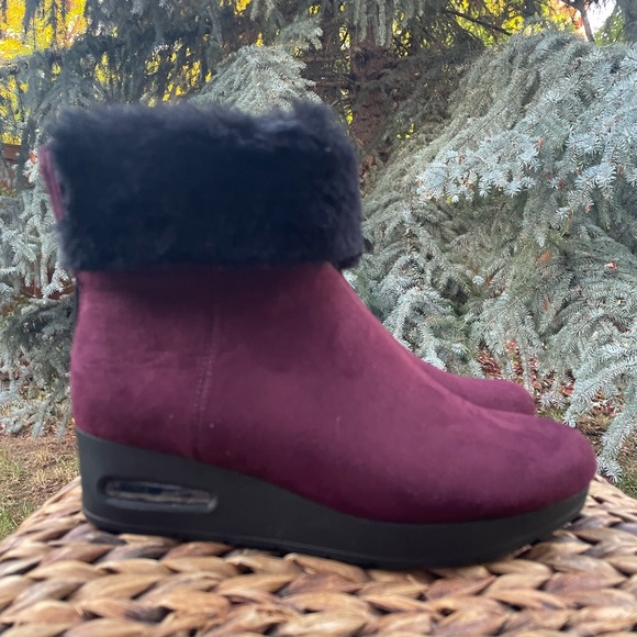 Dkny Shoes Dkny Abri Wedge Oxblood Burgundy Red Ankle Bootie Womens
